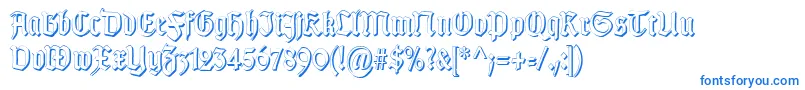 TypographergotischSchattenS Font – Blue Fonts on White Background