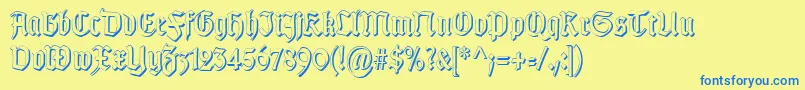 fuente TypographergotischSchattenS – Fuentes Azules Sobre Fondo Amarillo