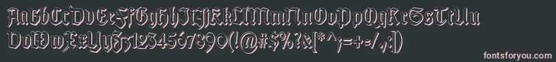 TypographergotischSchattenS-fontti – vaaleanpunaiset fontit mustalla taustalla