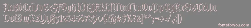 Fonte TypographergotischSchattenS – fontes rosa em um fundo cinza