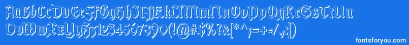 TypographergotischSchattenS Font – White Fonts on Blue Background