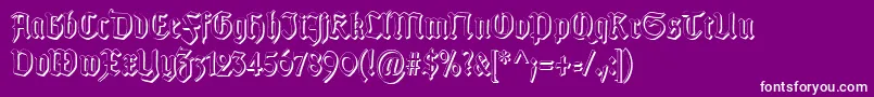 Fonte TypographergotischSchattenS – fontes brancas em um fundo violeta