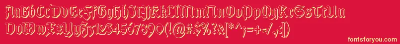 TypographergotischSchattenS Font – Yellow Fonts on Red Background