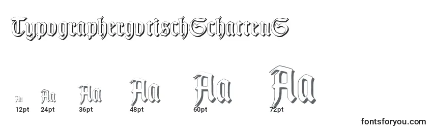 Tamanhos de fonte TypographergotischSchattenS