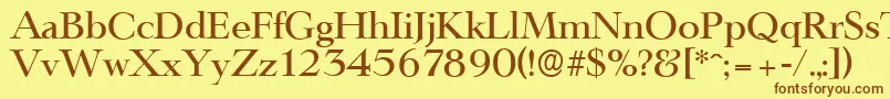 LingwoodserialMediumRegular Font – Brown Fonts on Yellow Background