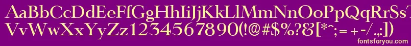 LingwoodserialMediumRegular Font – Yellow Fonts on Purple Background