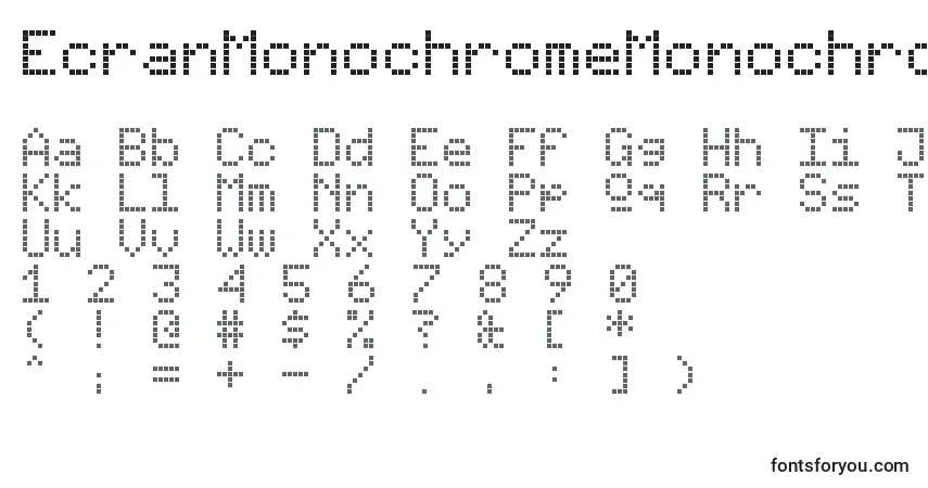 Czcionka EcranMonochromeMonochromeDisplay – alfabet, cyfry, specjalne znaki