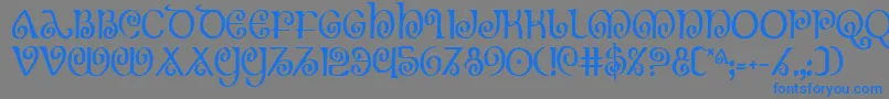 TheShireCondensed Font – Blue Fonts on Gray Background