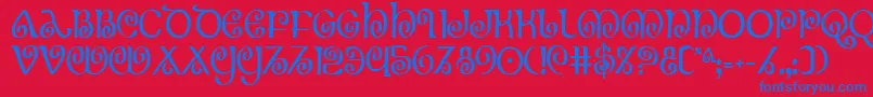 Шрифт TheShireCondensed – синие шрифты на красном фоне