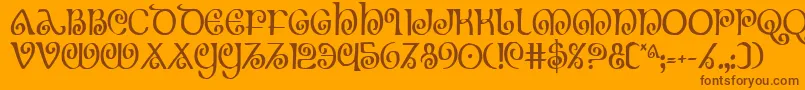 TheShireCondensed Font – Brown Fonts on Orange Background