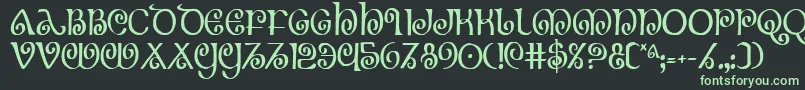 TheShireCondensed Font – Green Fonts on Black Background