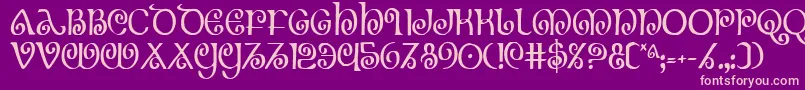 TheShireCondensed Font – Pink Fonts on Purple Background