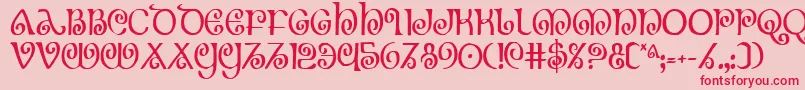 Шрифт TheShireCondensed – красные шрифты на розовом фоне