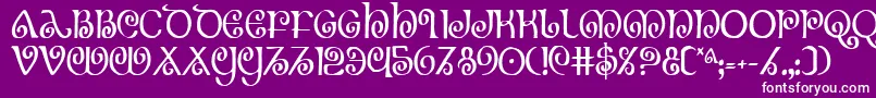 Fonte TheShireCondensed – fontes brancas em um fundo violeta