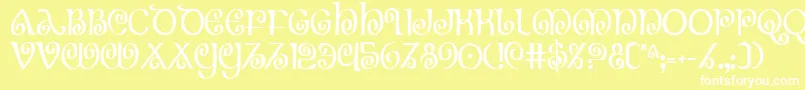 フォントTheShireCondensed – 黄色い背景に白い文字