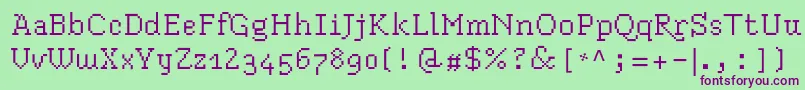 Blokus Font – Purple Fonts on Green Background