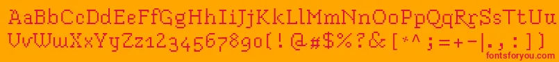 Blokus Font – Red Fonts on Orange Background