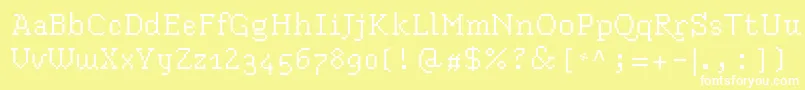 Blokus-Schriftart – Weiße Schriften auf gelbem Hintergrund