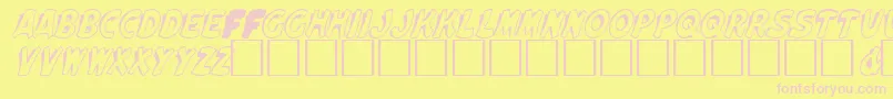 ElfridaRegular-fontti – vaaleanpunaiset fontit keltaisella taustalla