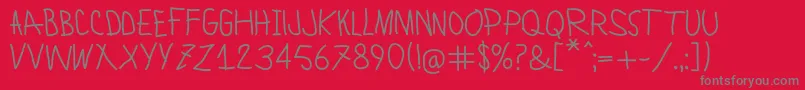 フォントLamiarMedium – 赤い背景に灰色の文字