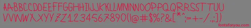 フォントLamiarMedium – 赤い文字の灰色の背景