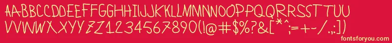 LamiarMedium Font – Yellow Fonts on Red Background