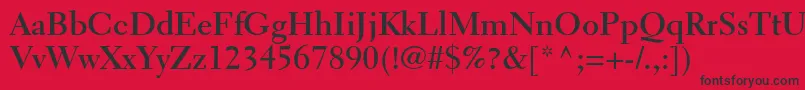 フォントElectraltstdBold – 赤い背景に黒い文字