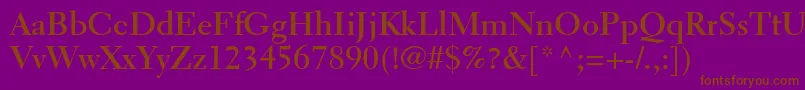 ElectraltstdBold-Schriftart – Braune Schriften auf violettem Hintergrund