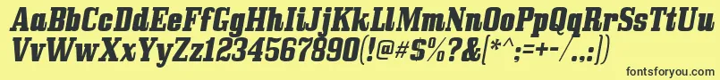 Bullpen Italic Font – Black Fonts on Yellow Background