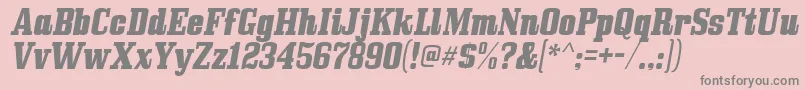 Bullpen Italic Font – Gray Fonts on Pink Background