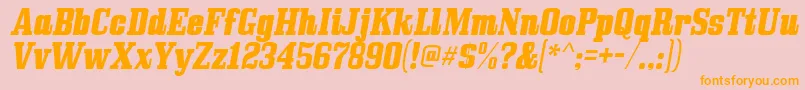 Bullpen Italic Font – Orange Fonts on Pink Background