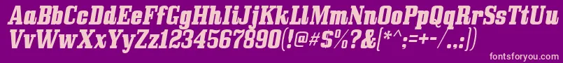 Bullpen Italic Font – Pink Fonts on Purple Background