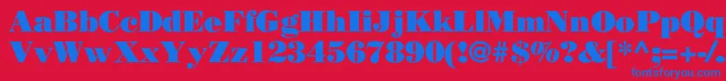 OgilvyPoster Font – Blue Fonts on Red Background