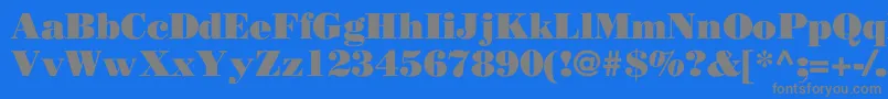 Fonte OgilvyPoster – fontes cinzas em um fundo azul
