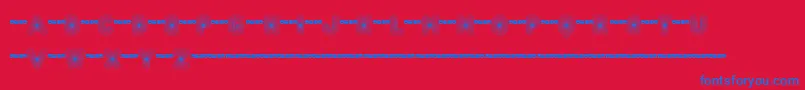 FtAcidtest2Progressive-Schriftart – Blaue Schriften auf rotem Hintergrund