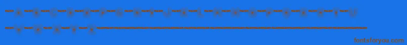 FtAcidtest2Progressive-Schriftart – Braune Schriften auf blauem Hintergrund