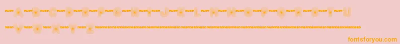 FtAcidtest2Progressive-Schriftart – Orangefarbene Schriften auf rosa Hintergrund