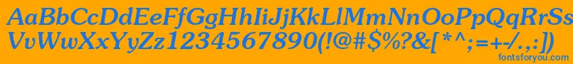 SouvenirstdMediumitalic Font – Blue Fonts on Orange Background