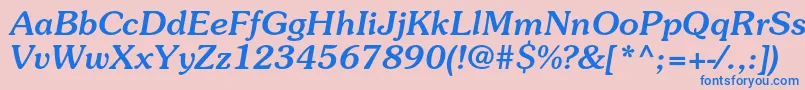 SouvenirstdMediumitalic Font – Blue Fonts on Pink Background