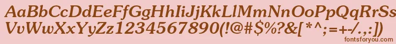 SouvenirstdMediumitalic Font – Brown Fonts on Pink Background