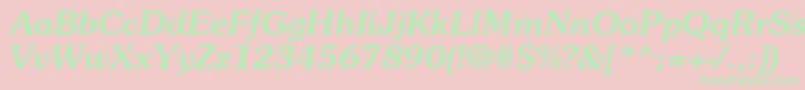 SouvenirstdMediumitalic Font – Green Fonts on Pink Background