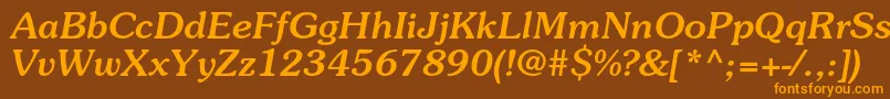 SouvenirstdMediumitalic Font – Orange Fonts on Brown Background