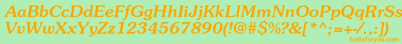 SouvenirstdMediumitalic Font – Orange Fonts on Green Background
