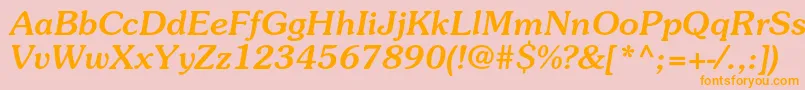 SouvenirstdMediumitalic Font – Orange Fonts on Pink Background