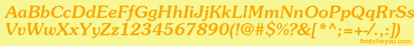 SouvenirstdMediumitalic Font – Orange Fonts on Yellow Background