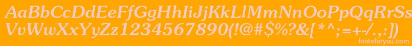 SouvenirstdMediumitalic Font – Pink Fonts on Orange Background