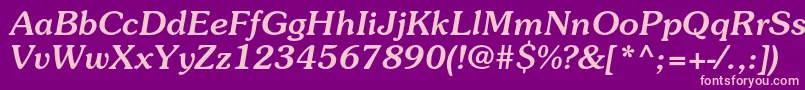 SouvenirstdMediumitalic Font – Pink Fonts on Purple Background