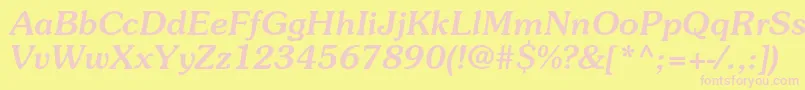 SouvenirstdMediumitalic Font – Pink Fonts on Yellow Background