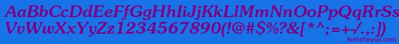 SouvenirstdMediumitalic Font – Purple Fonts on Blue Background