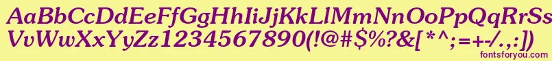 SouvenirstdMediumitalic Font – Purple Fonts on Yellow Background